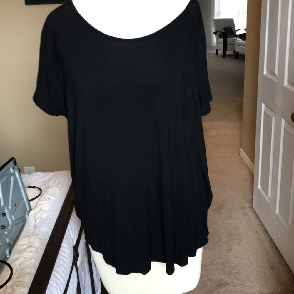 Black open back top